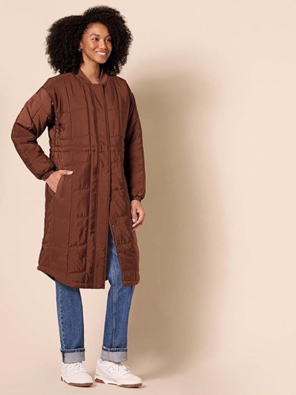 Amazon Essentials Women's Oversized Quilted Long Puffer Coat Jacket Size XXL NWT